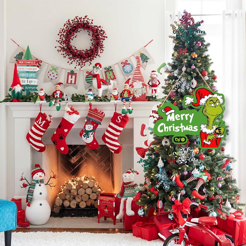 LOCOLY Christmas Decorations Hanging Sign, Wooden Christmas Decor Door Sign for for Holiday Xmas Door Wall Tree Decorations Indoor Outdoor - Image 4